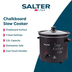 SALTER - 3.5L Chalkboard Slow Cooker - Black - EK6262 - Kitchenary