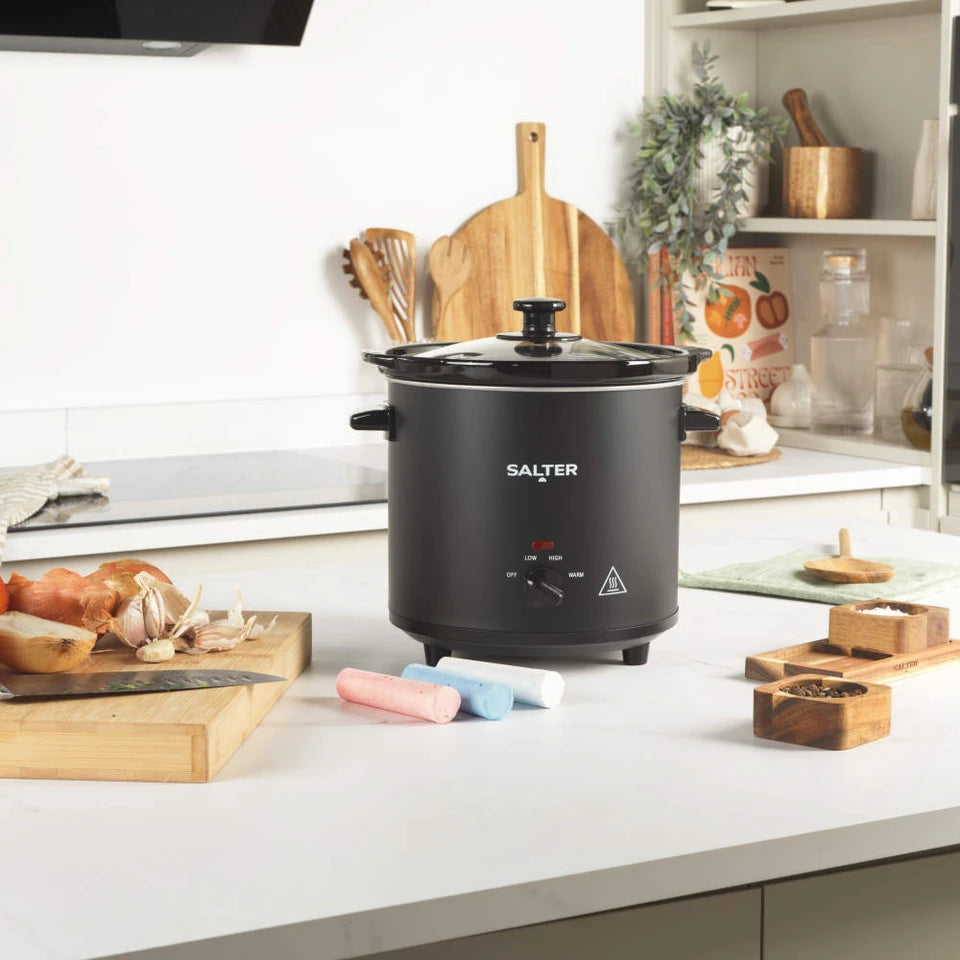 SALTER - 3.5L Chalkboard Slow Cooker - Black - EK6262 - Kitchenary