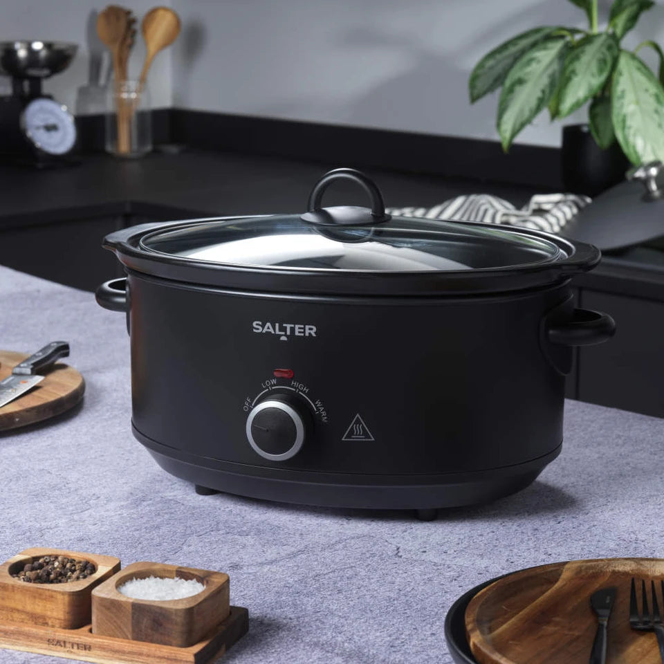 SALTER - 6.5L Kuro Slow Cooker - Black - EK6250MBLK - Kitchenary