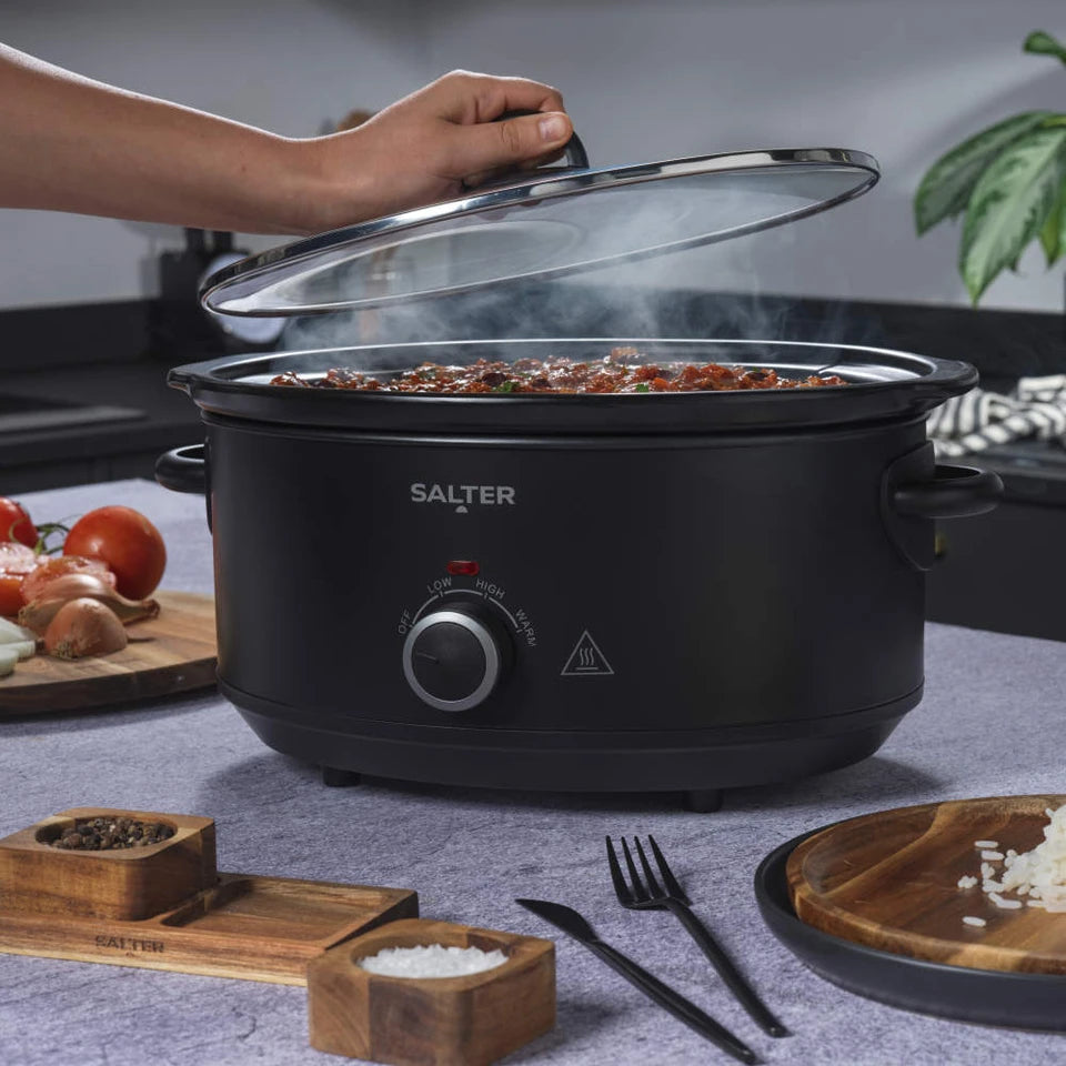SALTER - 6.5L Kuro Slow Cooker - Black - EK6250MBLK - Kitchenary