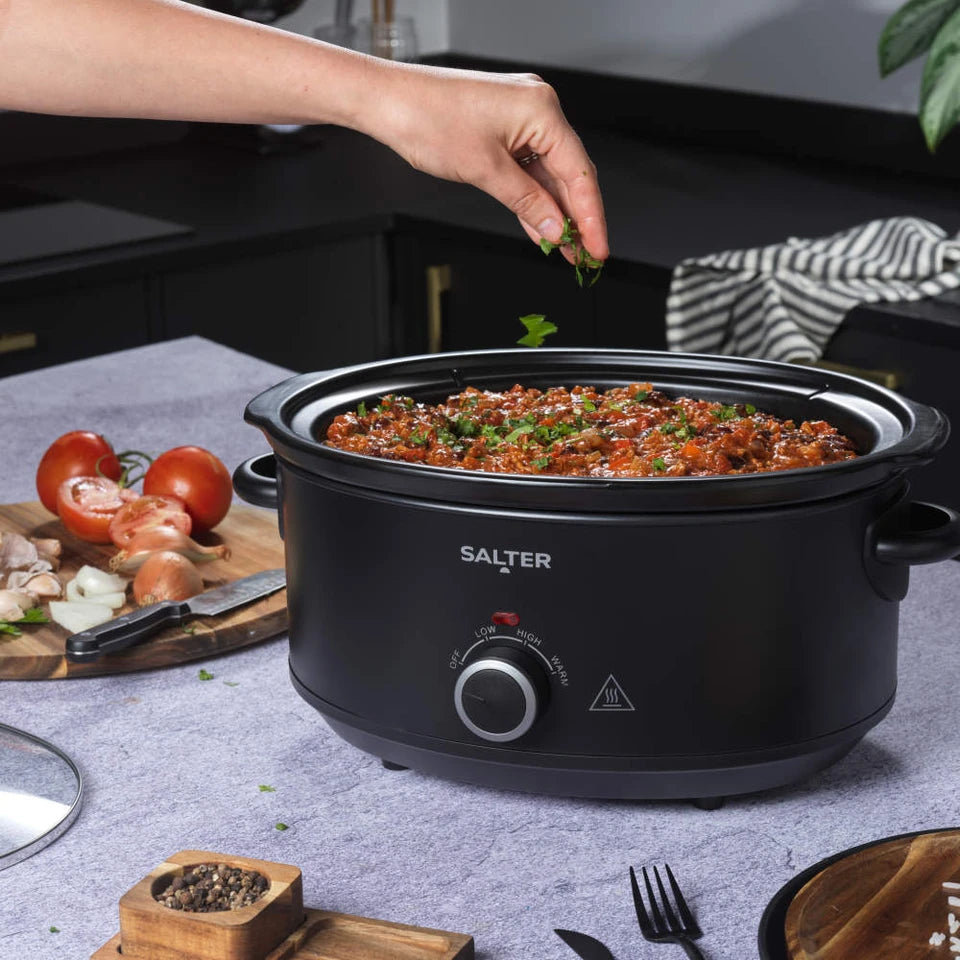 SALTER - 6.5L Kuro Slow Cooker - Black - EK6250MBLK - Kitchenary