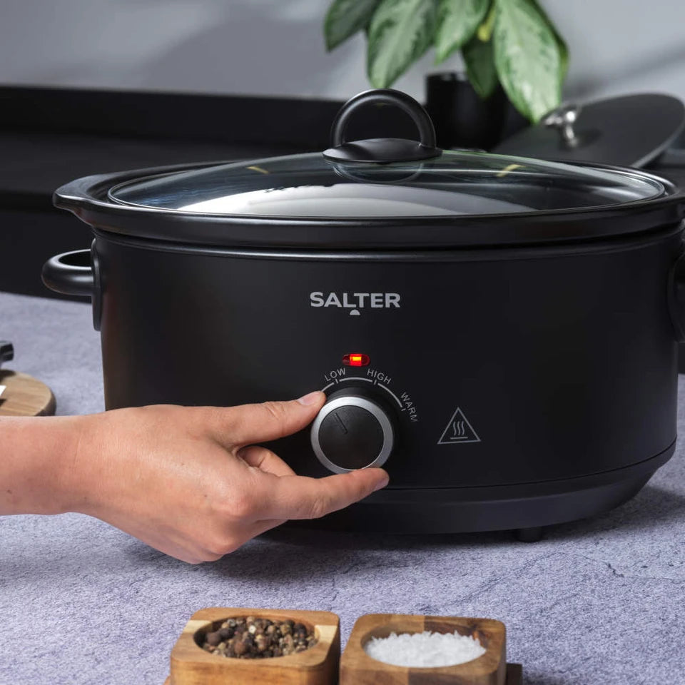 SALTER - 6.5L Kuro Slow Cooker - Black - EK6250MBLK - Kitchenary