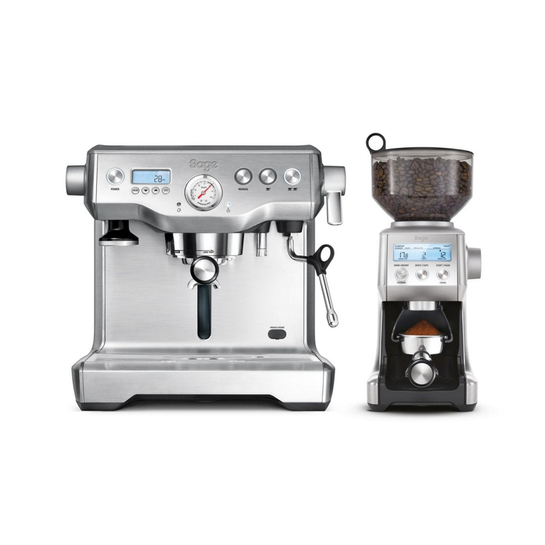 SAGE SEP920BSS4GUK1 The Dynamic Duo Espresso Machine and Coffee Grinder - Brushed Stainless Steel