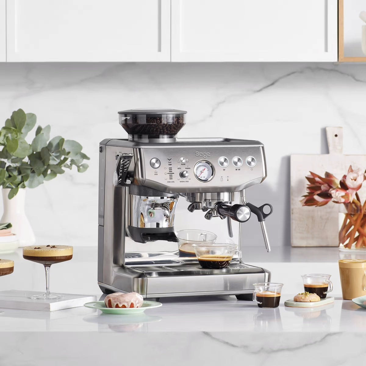 SAGE SES876BSS4GUK1 Barista Express Impress Espresso Machine - Stainless Steel