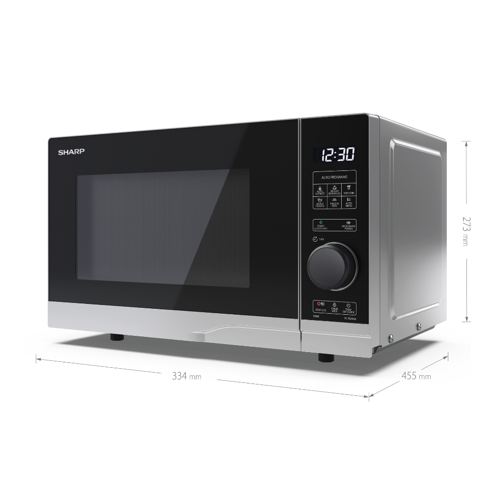 SHARP - 20L 700W Solo Digital Microwave - Silver - YC-PS204AU-S - Kitchenary