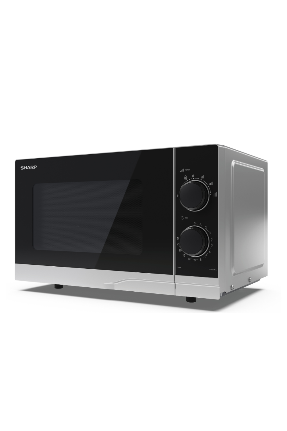 SHARP - 20L 700W Solo Manual Microwave - Silver - YC-PS201AU-S - Kitchenary