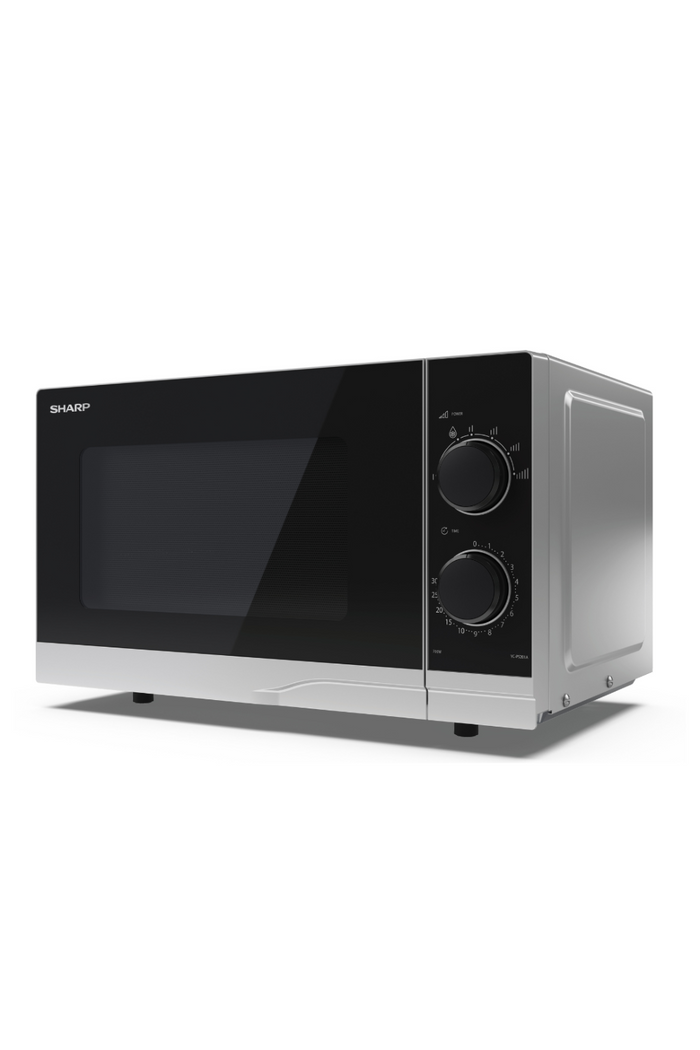 SHARP - 20L 700W Solo Manual Microwave - Silver - YC-PS201AU-S - Kitchenary
