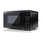 SHARP - 20L 800W Solo Digital Microwave - Black - YC-MS02U-B - Kitchenary