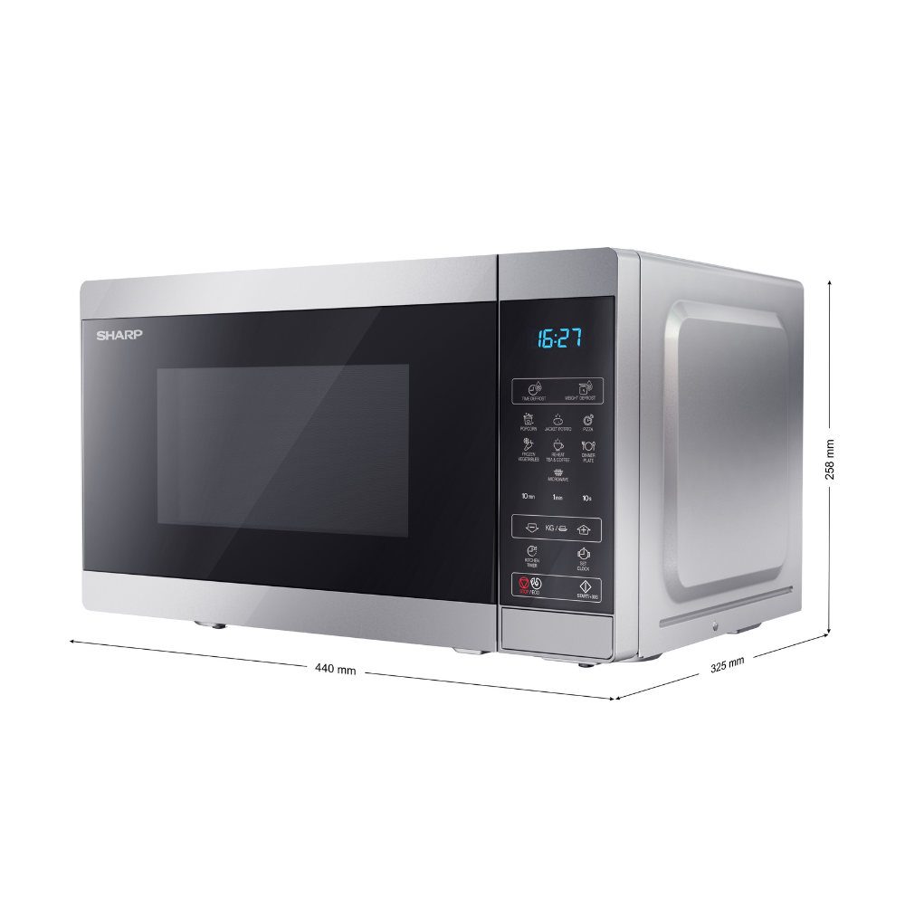 SHARP - 20L 800W Solo Digital Microwave - Silver - YC-MS02U-S - Kitchenary