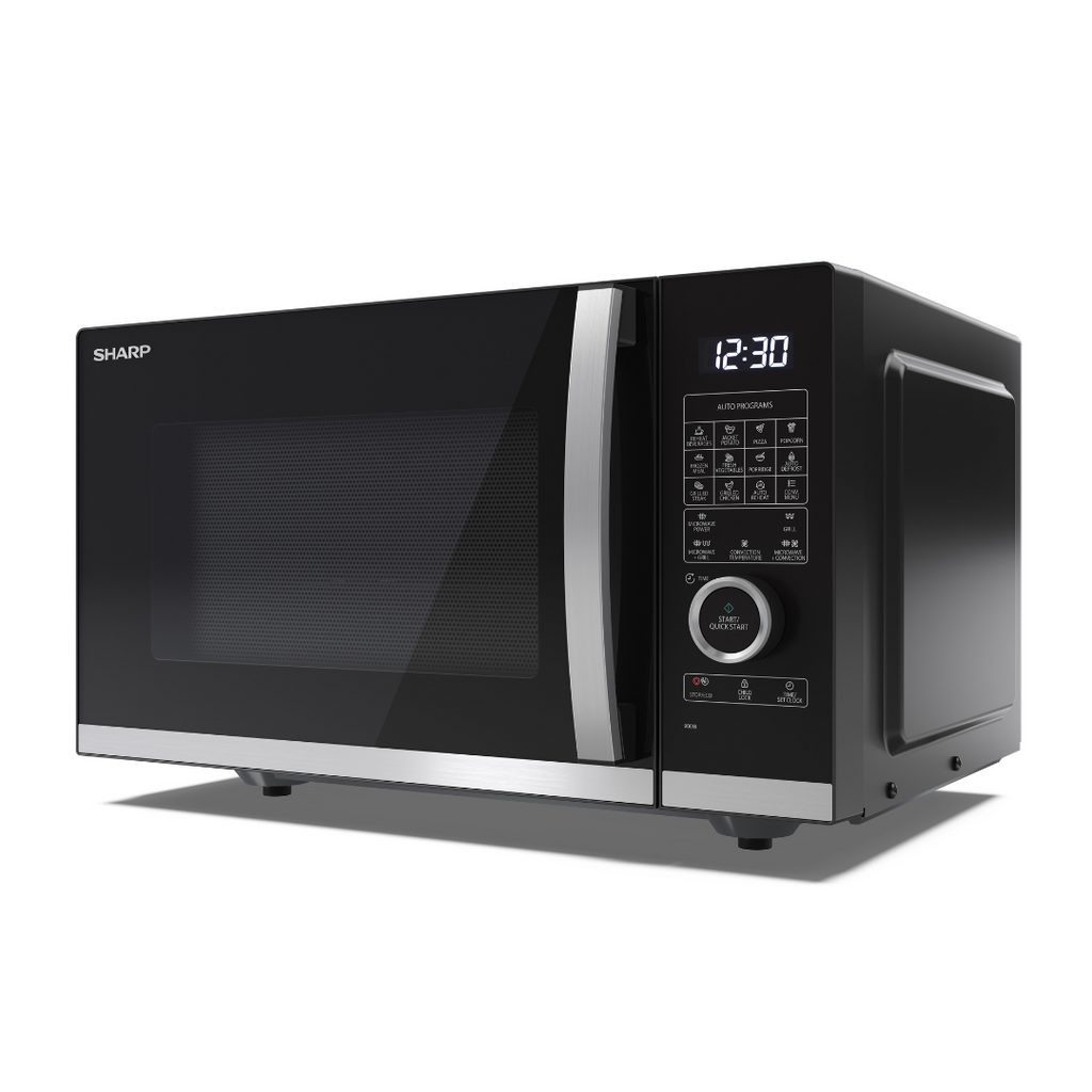 SHARP - 25L 900W Combination Flatbed Microwave Oven - Black - YC-QC254AU-B - Kitchenary