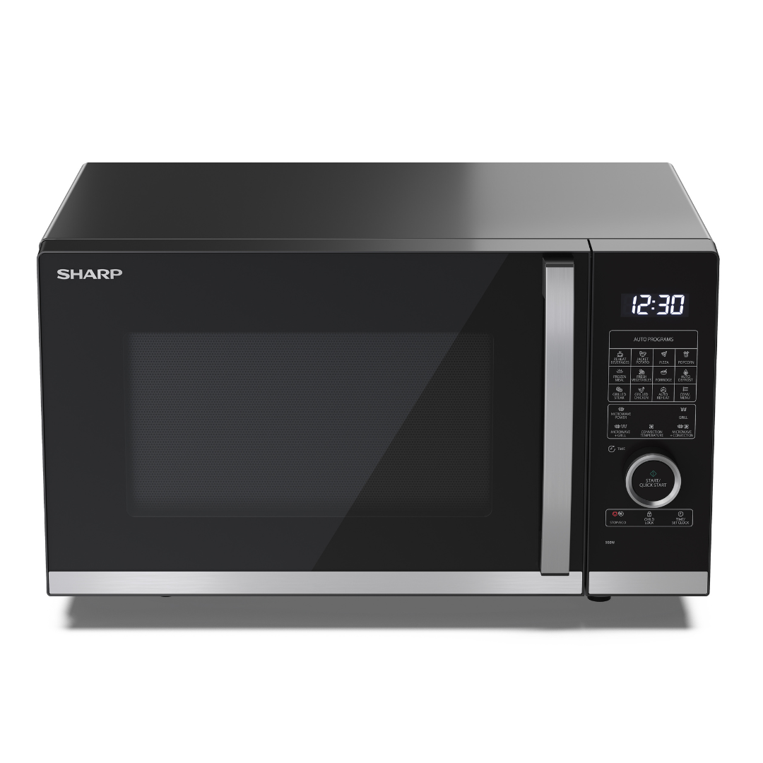 SHARP - 25L 900W Combination Flatbed Microwave Oven - Black - YC-QC254AU-B - Kitchenary