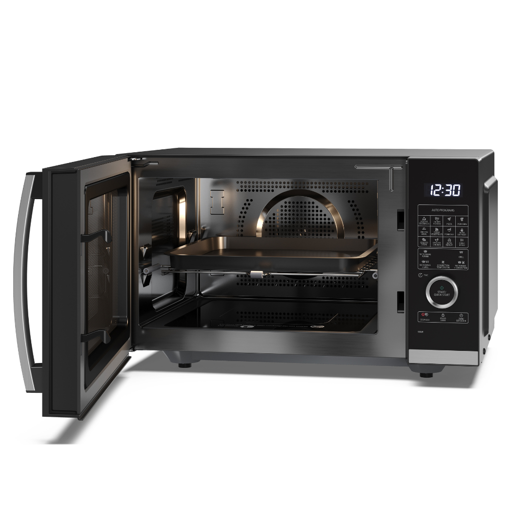 SHARP - 25L 900W Combination Flatbed Microwave Oven - Black - YC-QC254AU-B - Kitchenary