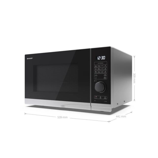 SHARP - 25L 900W Grill Microwave - Silver - YC-PG254AU-S - Kitchenary