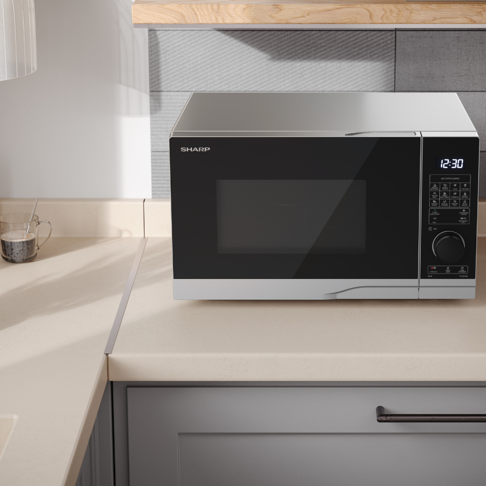 SHARP - 28L 900W Grill Microwave - Silver - YC-PG284AU-S - Kitchenary