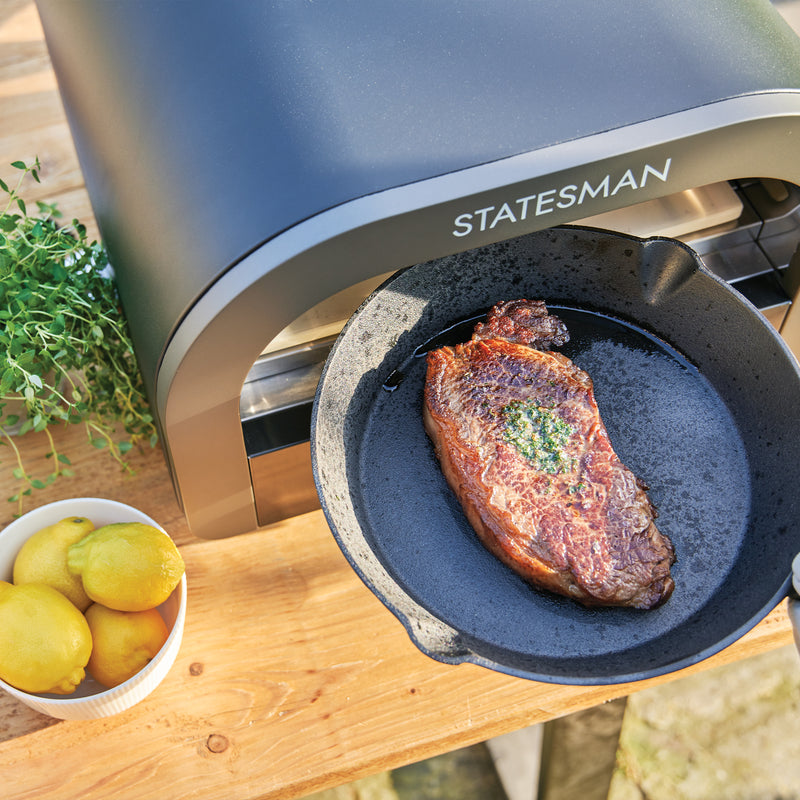 STATESMAN - 13 Inch Electric Pizza Oven - Black & Silver - SKPO0E13B - Kitchenary
