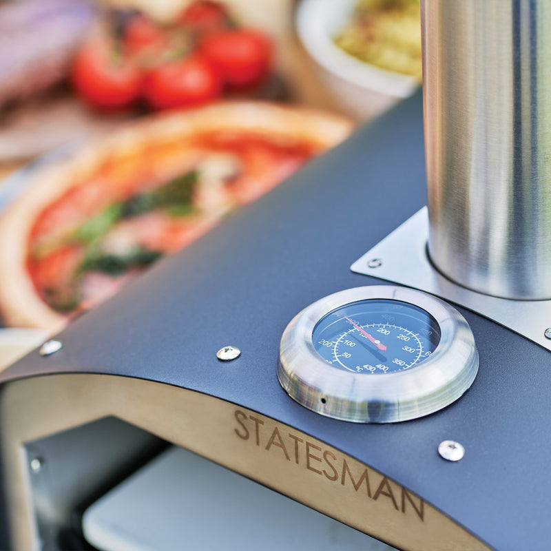 STATESMAN - 13 Inch Wood Pizza Oven - Black & Silver - SKPO0W13SS - Kitchenary