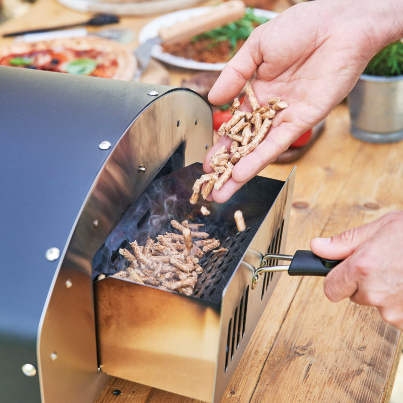STATESMAN - 13 Inch Wood Pizza Oven - Black & Silver - SKPO0W13SS - Kitchenary