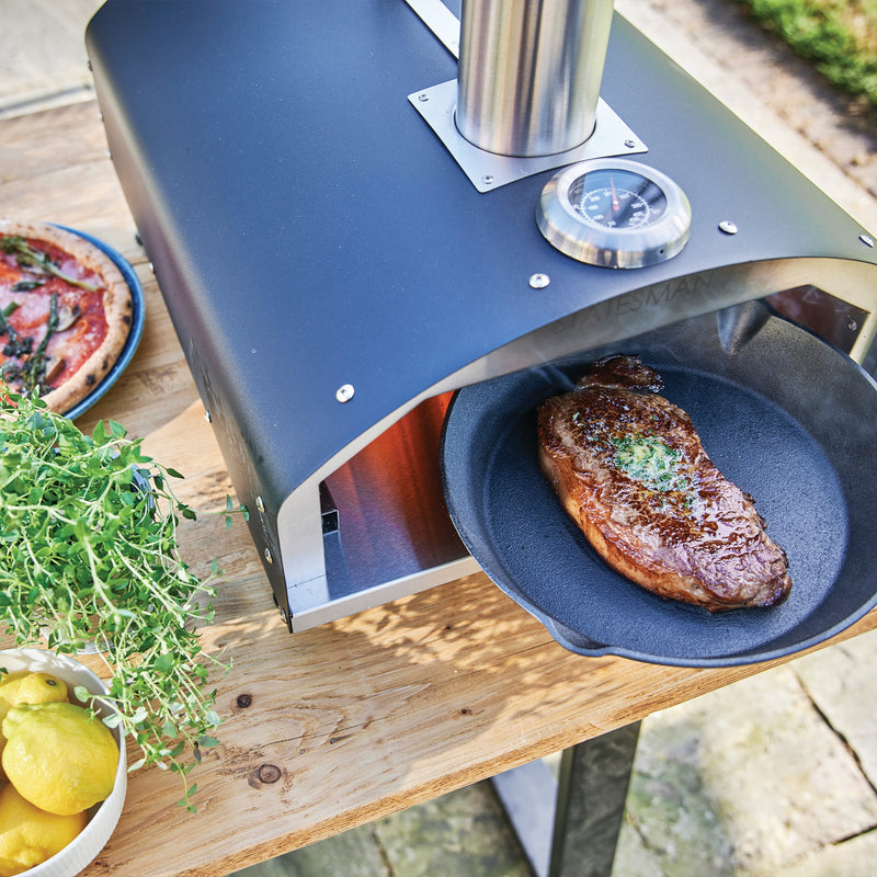 STATESMAN - 13 Inch Wood Pizza Oven - Black & Silver - SKPO0W13SS - Kitchenary