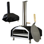 STATESMAN - 13 Inch Wood Pizza Oven - Black & Silver - SKPO0W13SS - Kitchenary
