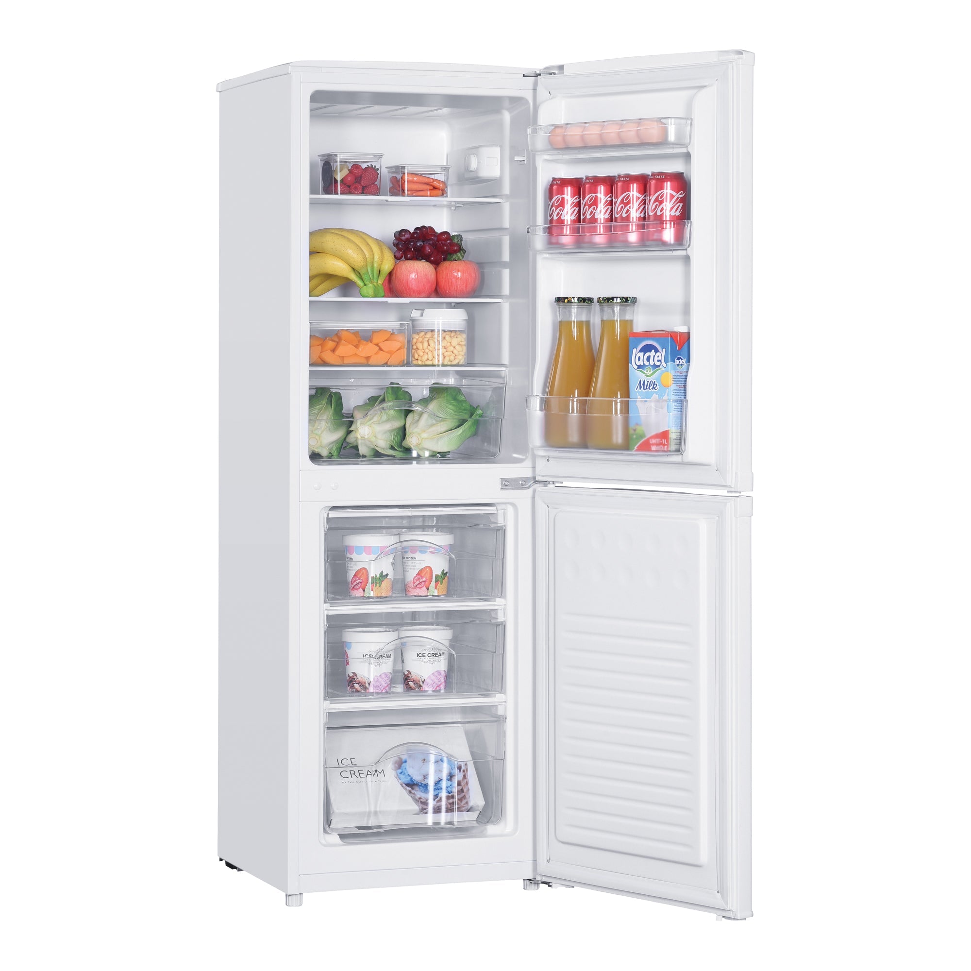 STATESMAN - 144cm High, 48cm Wide 50/50 Fridge Freezer - White - F1448W - Kitchenary