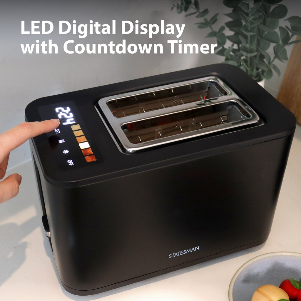 STATESMAN - 2 Slice Digital Toaster - Black - SKT02918B - Kitchenary