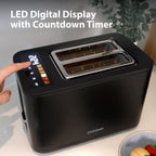 STATESMAN - 2 Slice Digital Toaster - Black - SKT02918B - Kitchenary