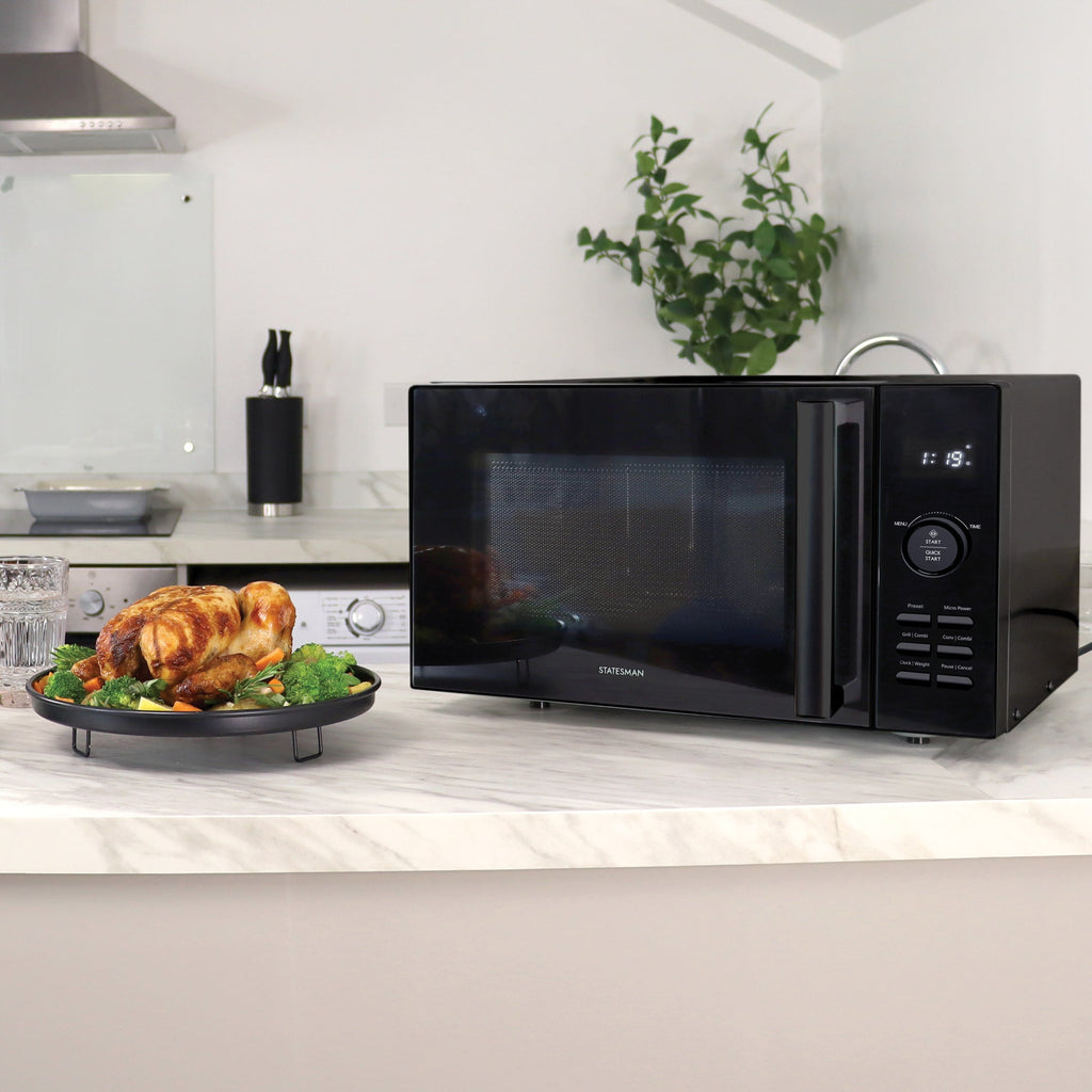 STATESMAN - 25L 900W Digital Combination Microwave - Black - SKMC0925SB - Kitchenary