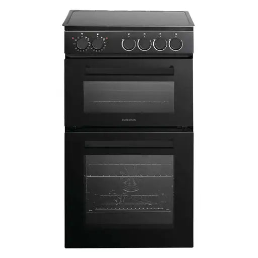 STATESMAN - 50cm Electric Double Oven, Ceramic - Black - EDC150B - Kitchenary