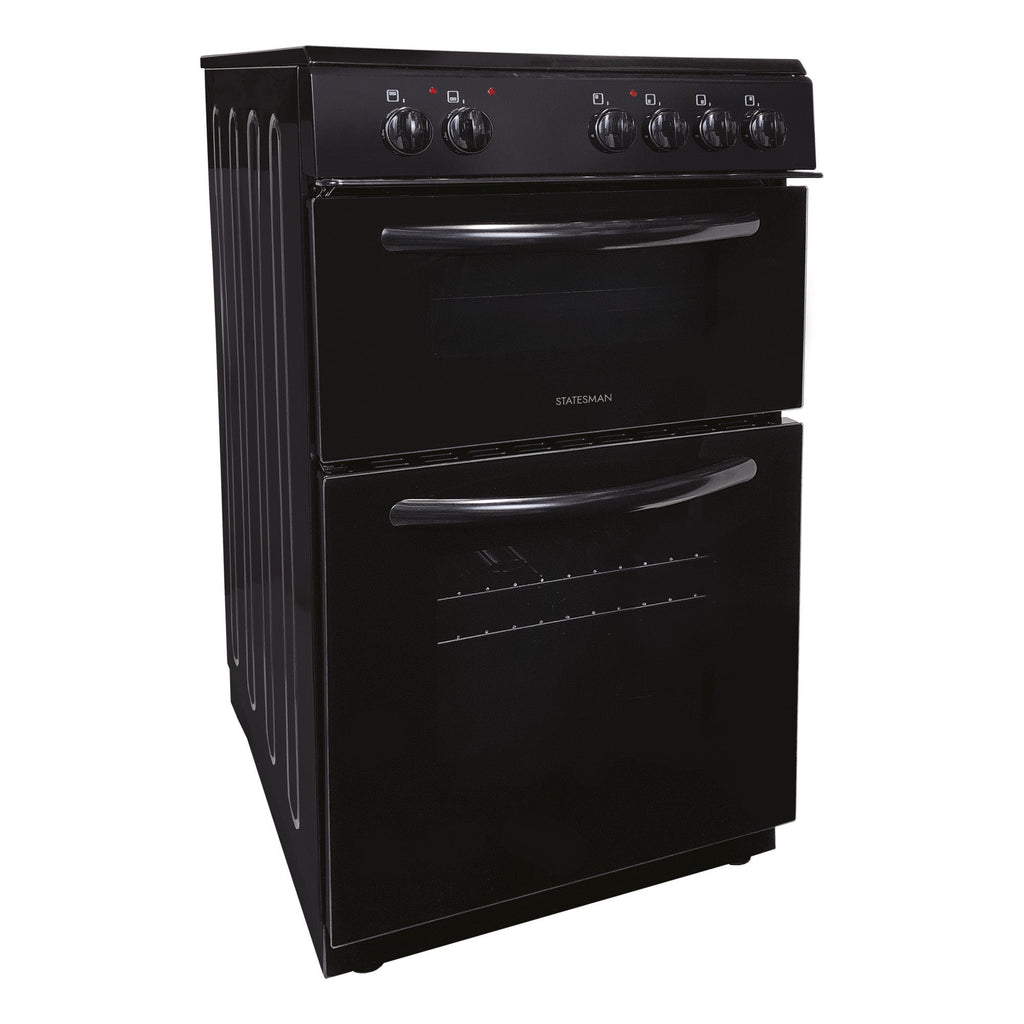 STATESMAN - 50cm Electric Double Oven, Ceramic - Black - EDC50B - Kitchenary