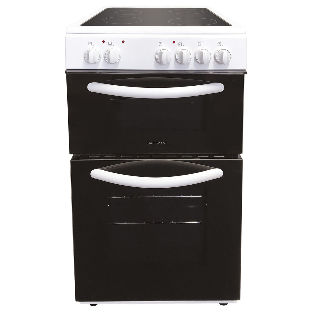 STATESMAN - 50cm Electric Double Oven, Ceramic - White - EDC50W - Kitchenary