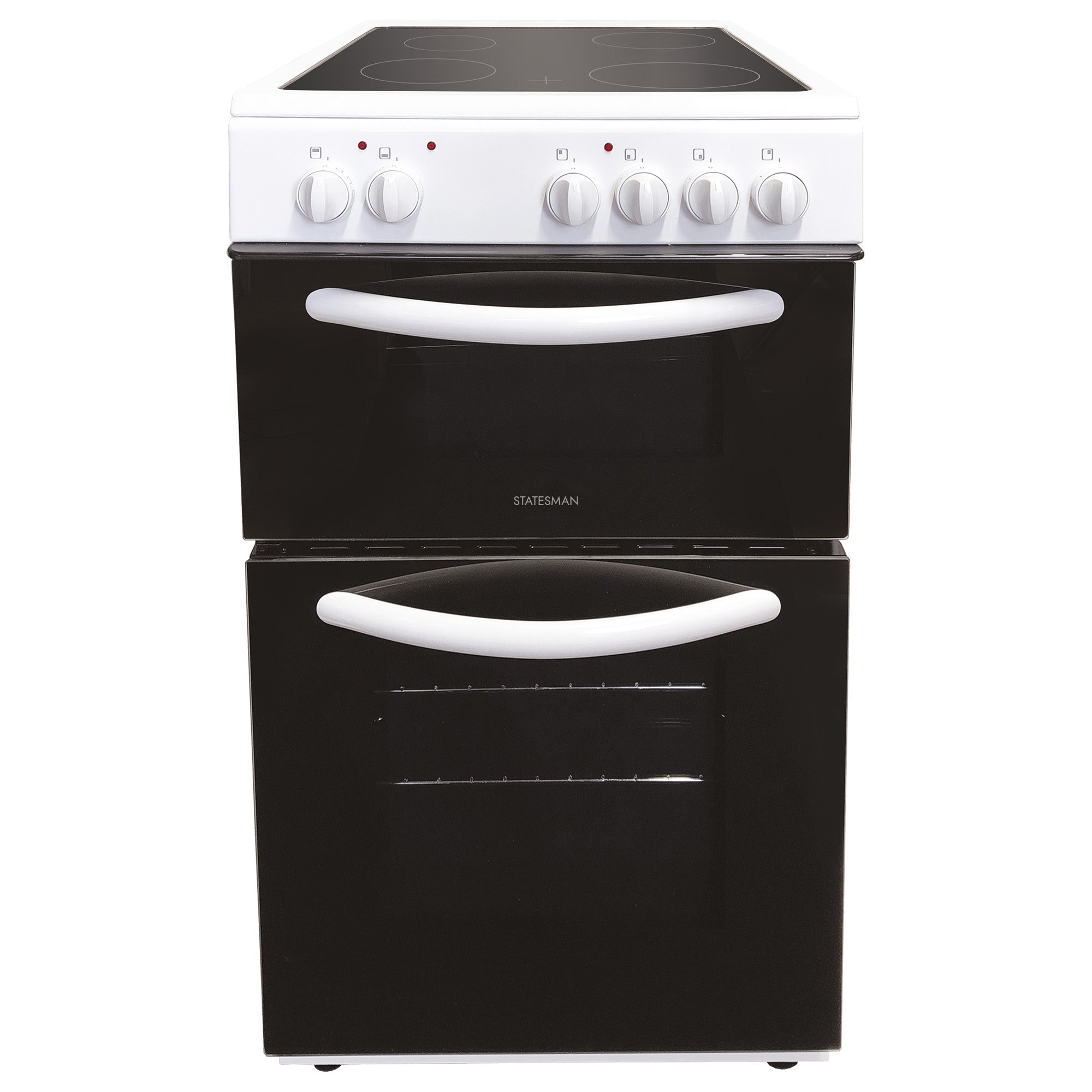 STATESMAN - 50cm Electric Double Oven, Ceramic - White - EDC50W - Kitchenary