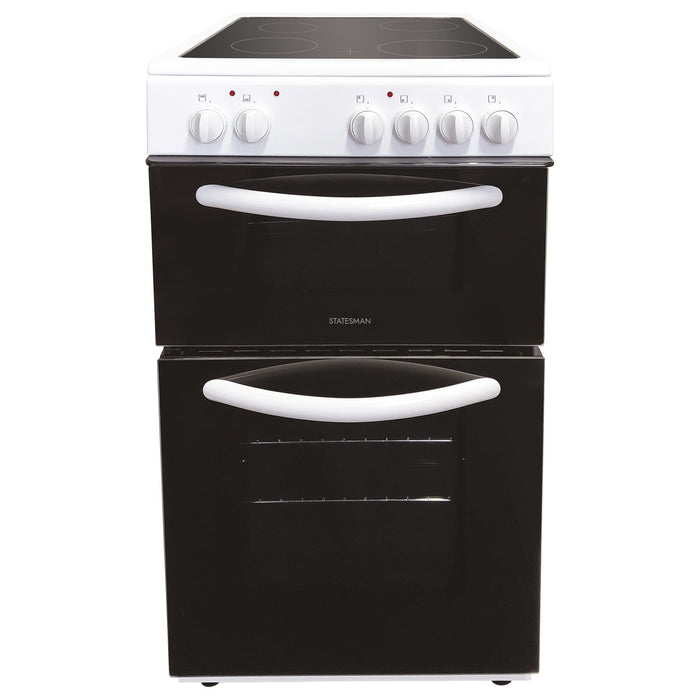STATESMAN - 50cm Electric Double Oven, Ceramic - White - EDC50W - Kitchenary