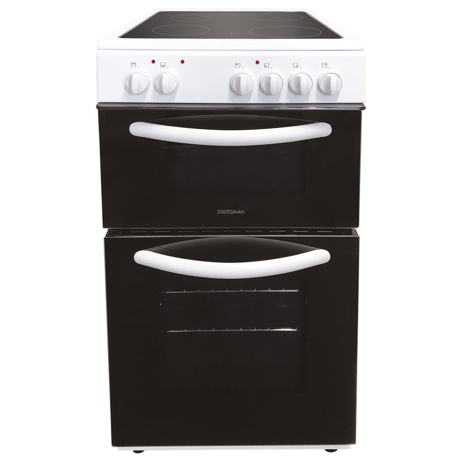 STATESMAN - 50cm Electric Double Oven, Ceramic - White - EDC50W - Kitchenary
