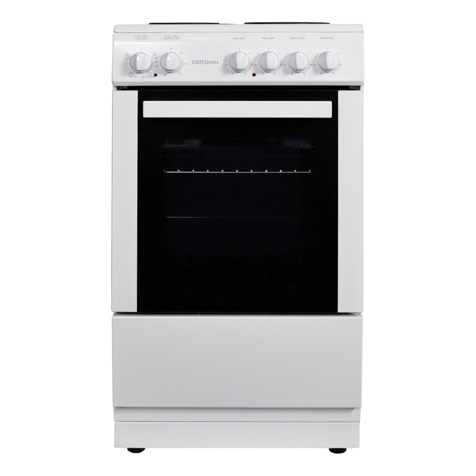 STATESMAN - 50cm Single Cavity Electric Cooker White - DELTA50W - Kitchenary