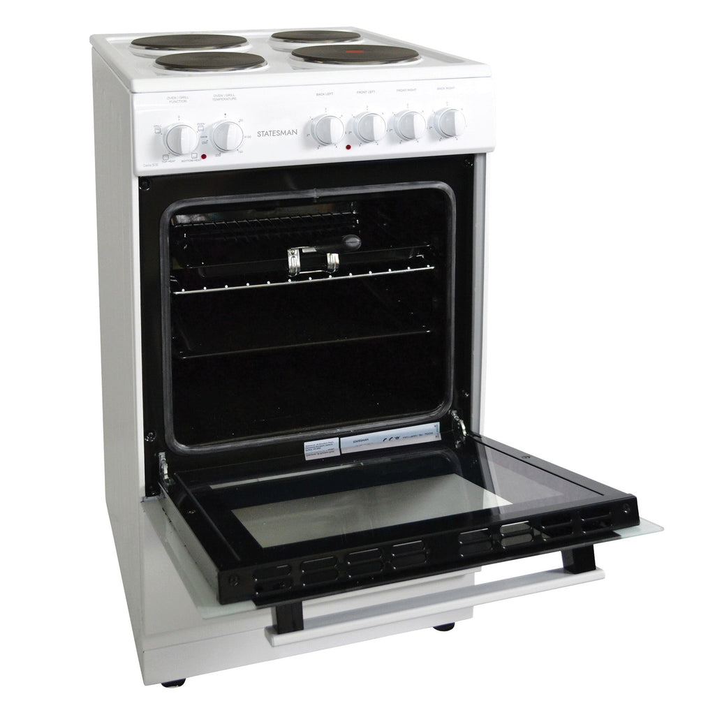 STATESMAN - 50cm Single Cavity Electric Cooker White - DELTA50W - Kitchenary