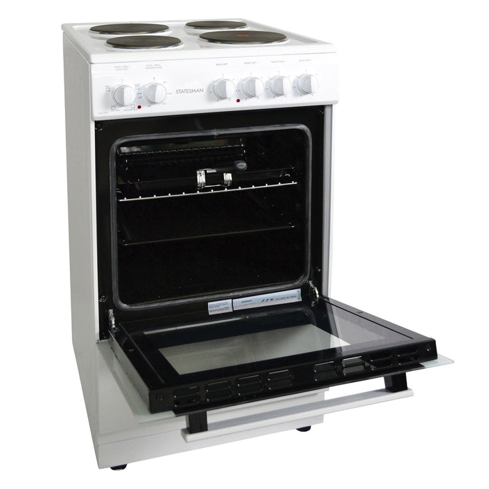 STATESMAN - 50cm Single Cavity Electric Cooker White - DELTA50W - Kitchenary