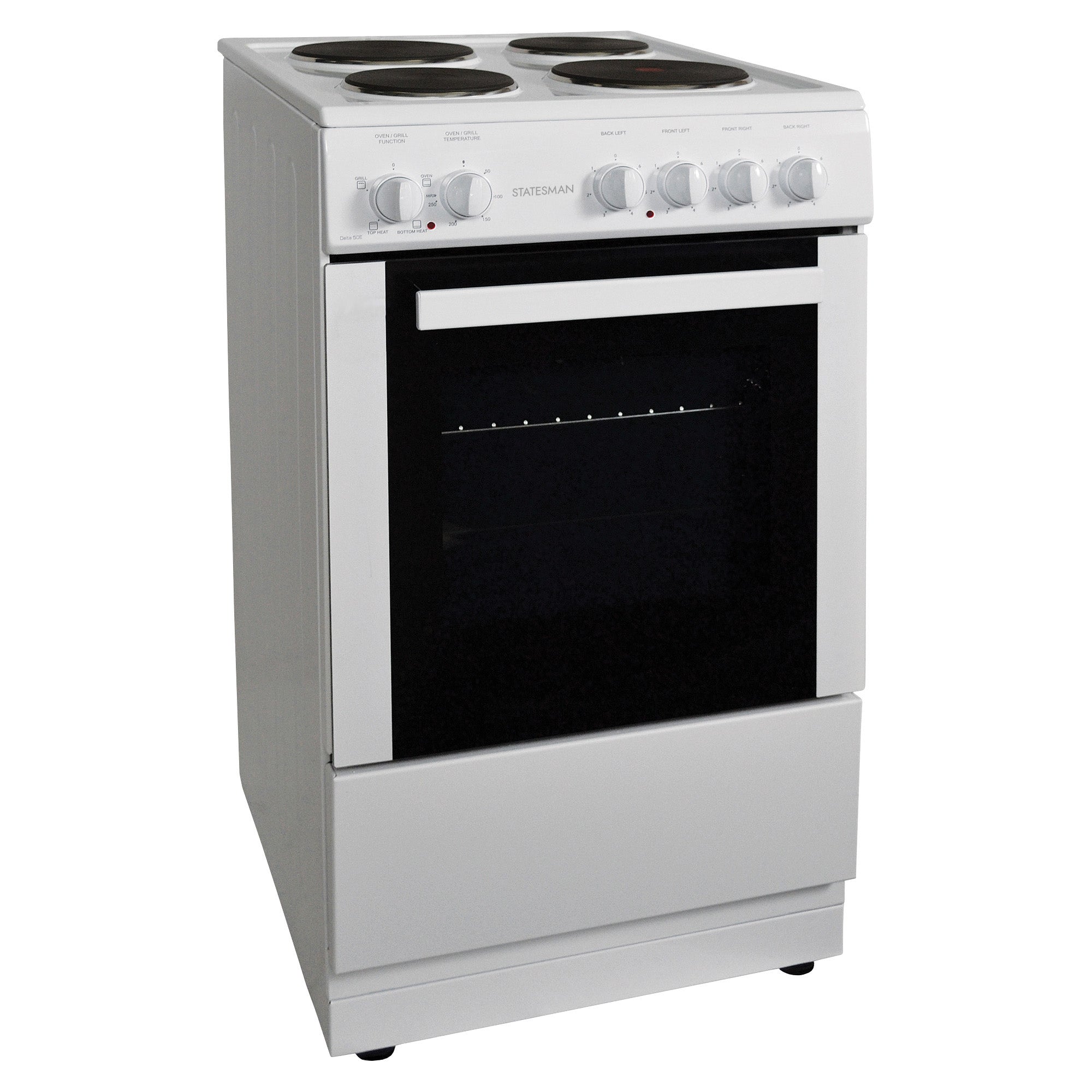 STATESMAN - 50cm Single Cavity Electric Cooker White - DELTA50W - Kitchenary