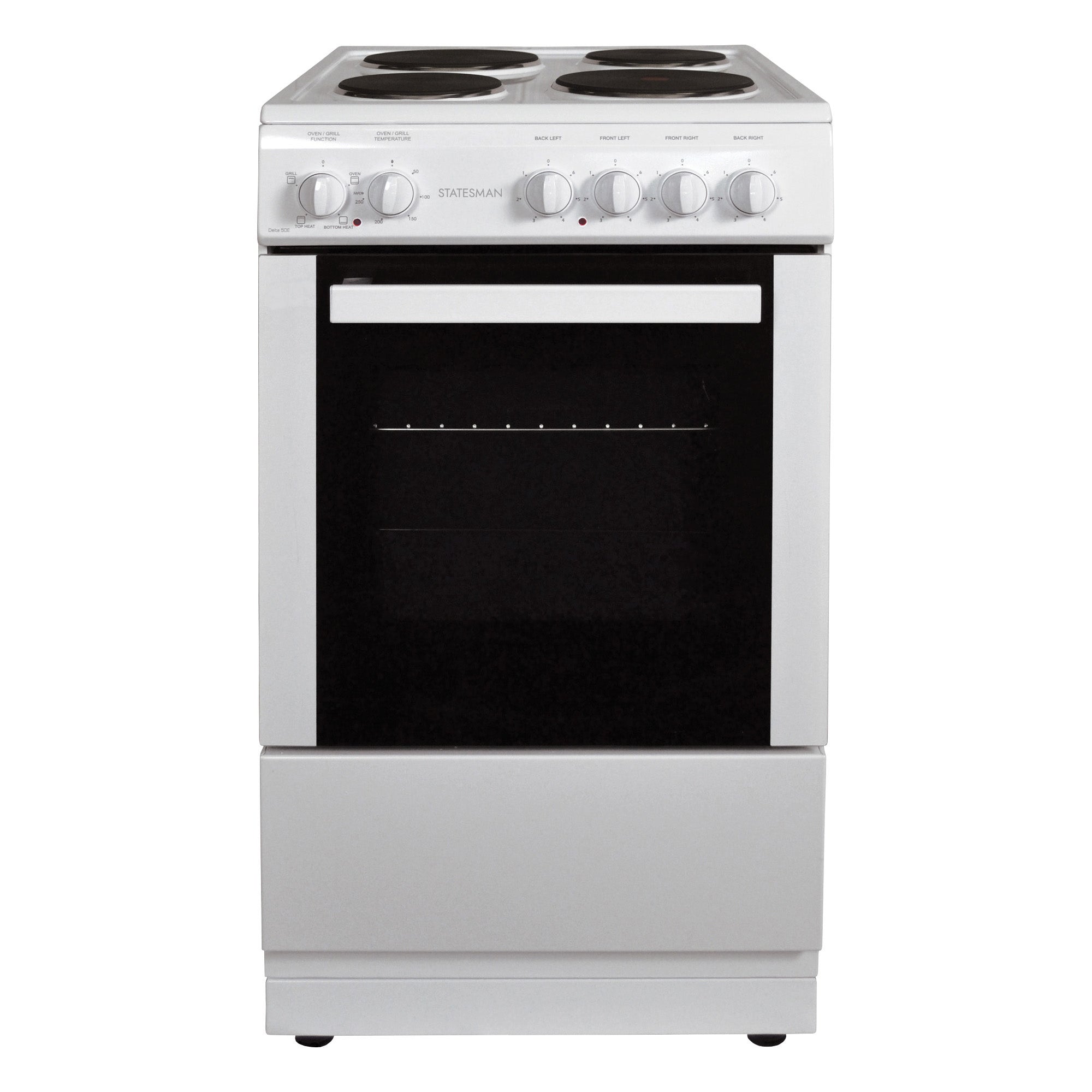 STATESMAN - 50cm Single Cavity Electric Cooker White - DELTA50W - Kitchenary