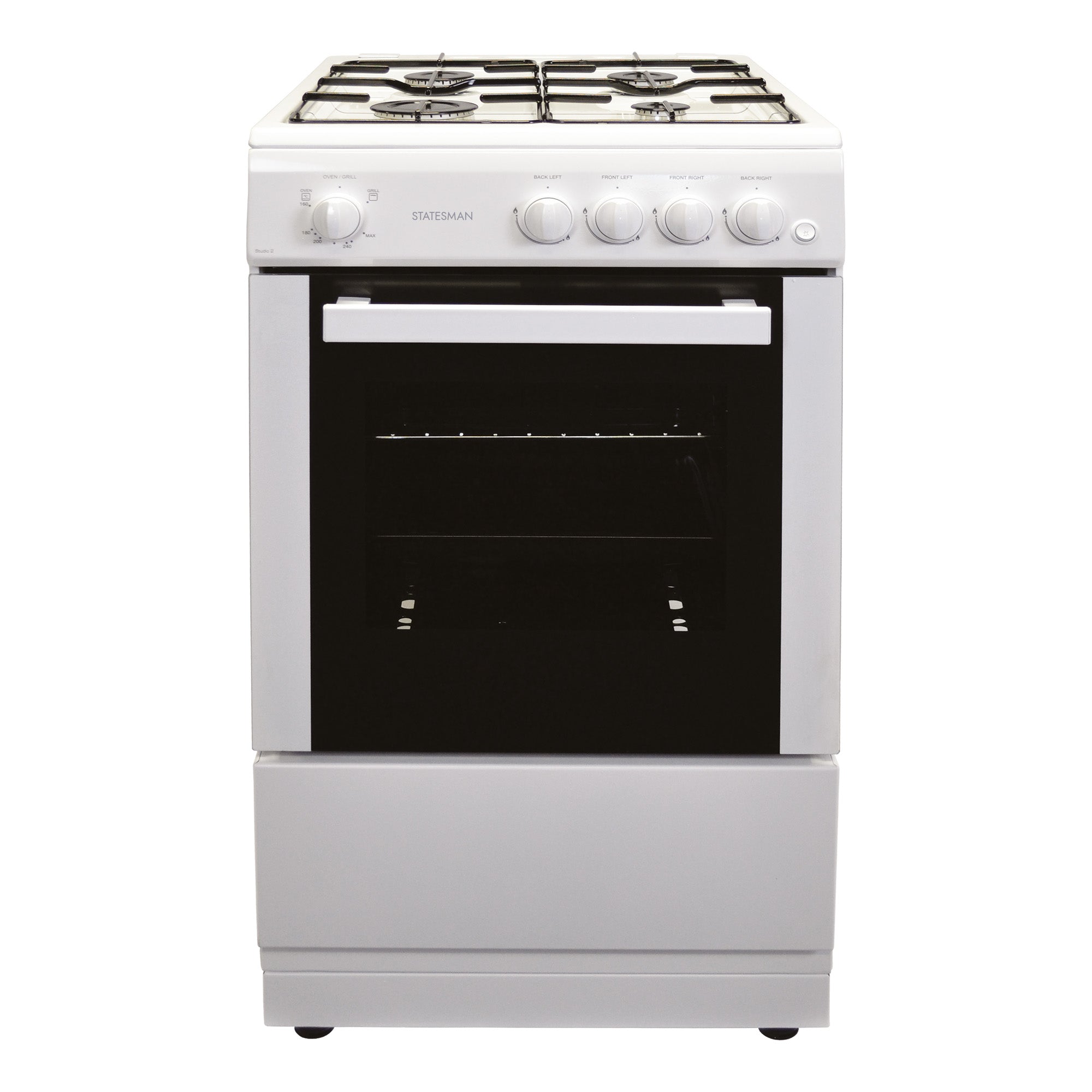 STATESMAN - 50cm Single Cavity Gas Cooker White - STUDIO2 - Kitchenary