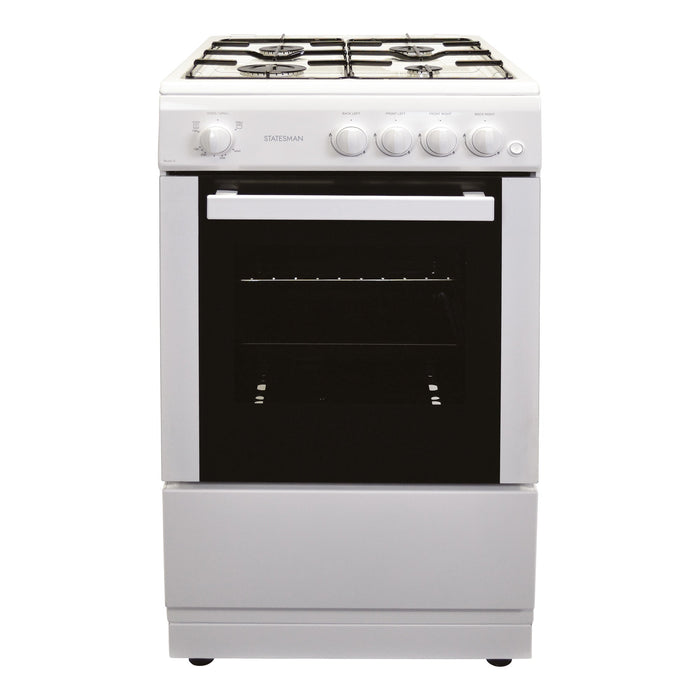STATESMAN - 50cm Single Cavity Gas Cooker White - STUDIO2 - Kitchenary