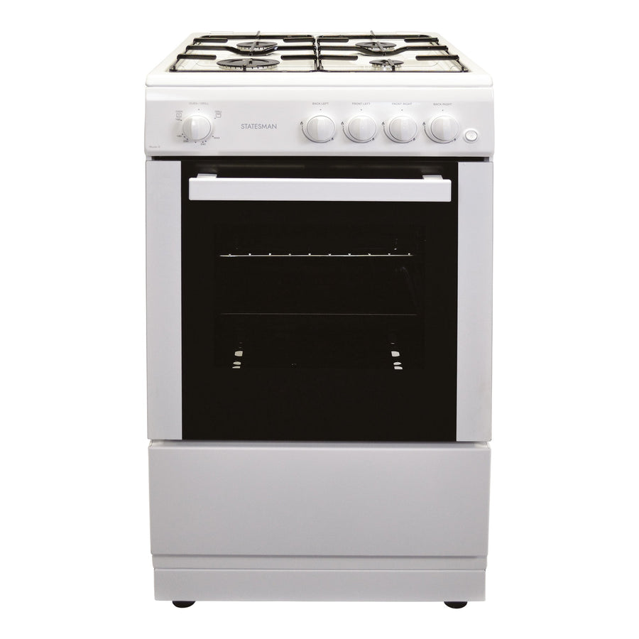 STATESMAN - 50cm Single Cavity Gas Cooker White - STUDIO2 - Kitchenary