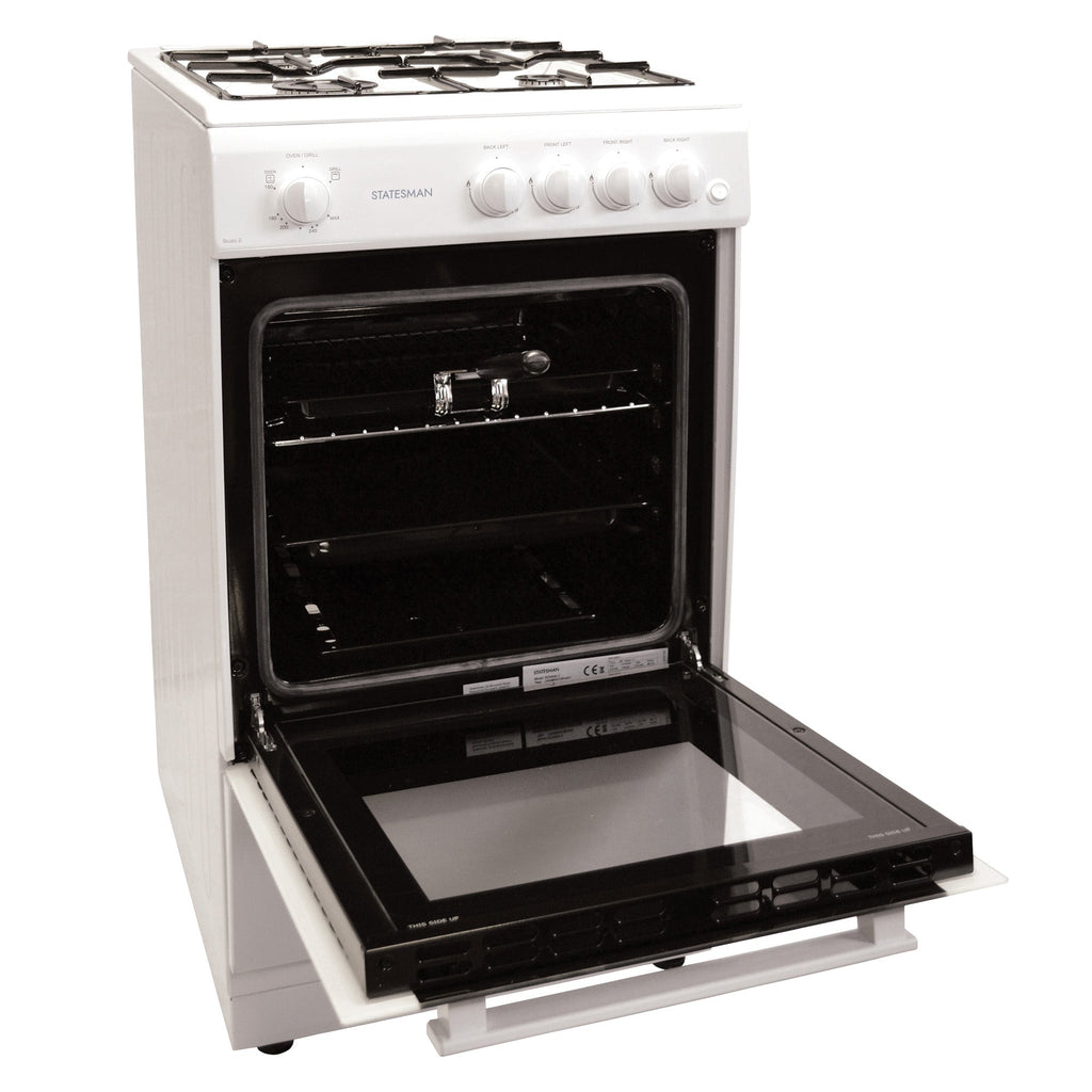 STATESMAN - 50cm Single Cavity Gas Cooker White - STUDIO2 - Kitchenary