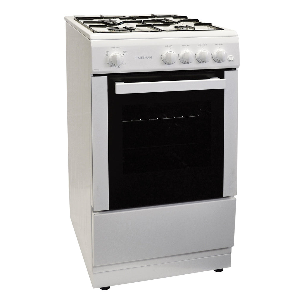 STATESMAN - 50cm Single Cavity Gas Cooker White - STUDIO2 - Kitchenary