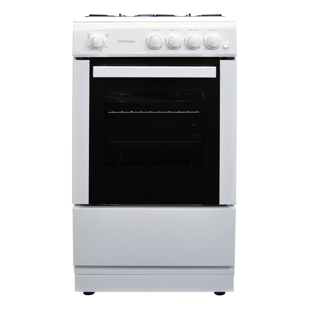 STATESMAN - 50cm Single Cavity Gas Cooker White - STUDIO2 - Kitchenary