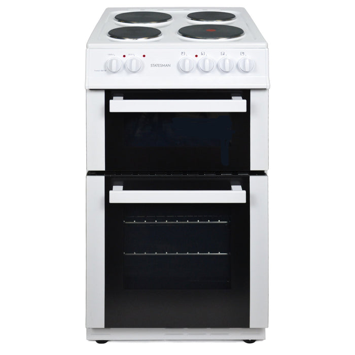 STATESMAN - 50cm Twin Cavity Electric Cooker White - FUSION50W - Kitchenary