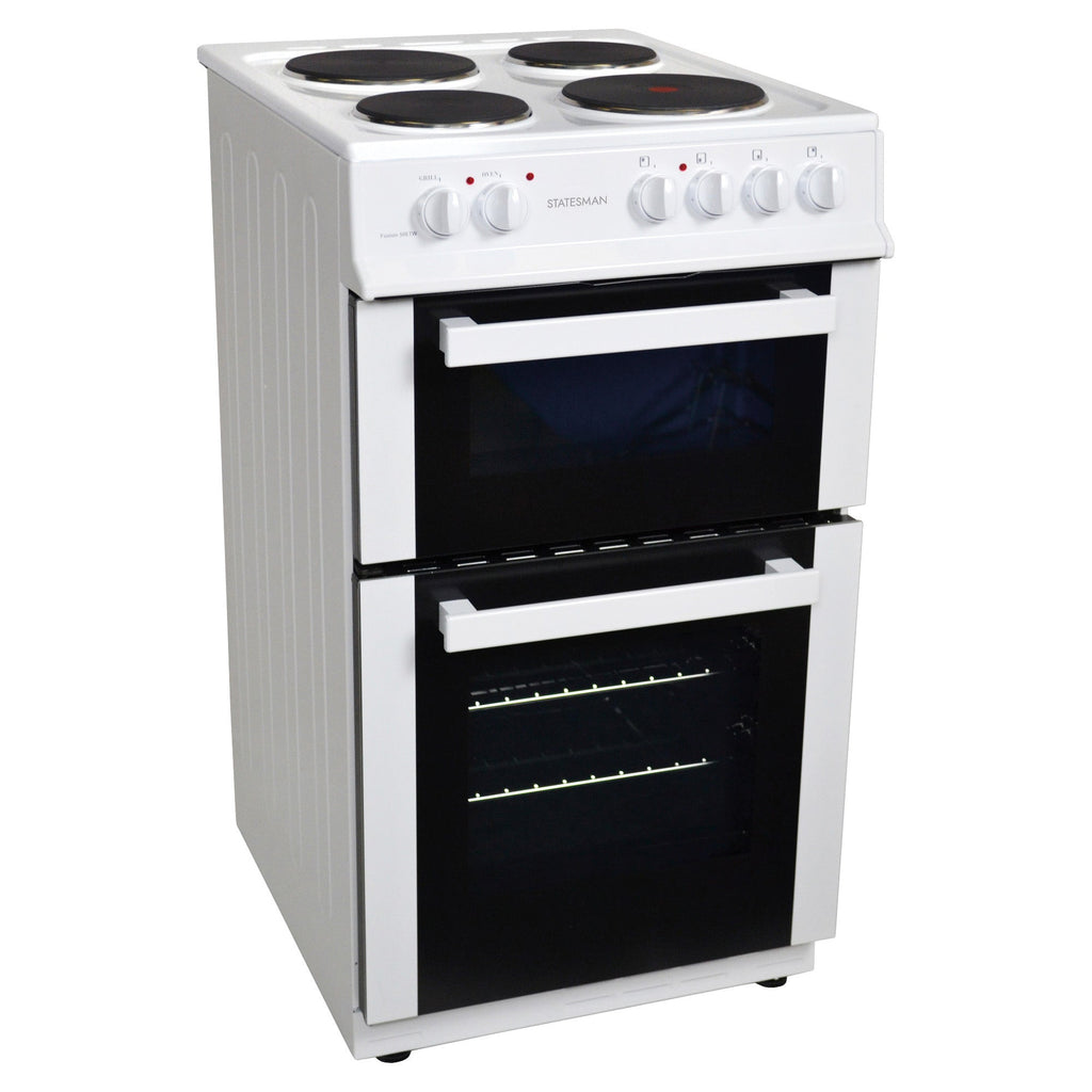 STATESMAN - 50cm Twin Cavity Electric Cooker White - FUSION50W - Kitchenary