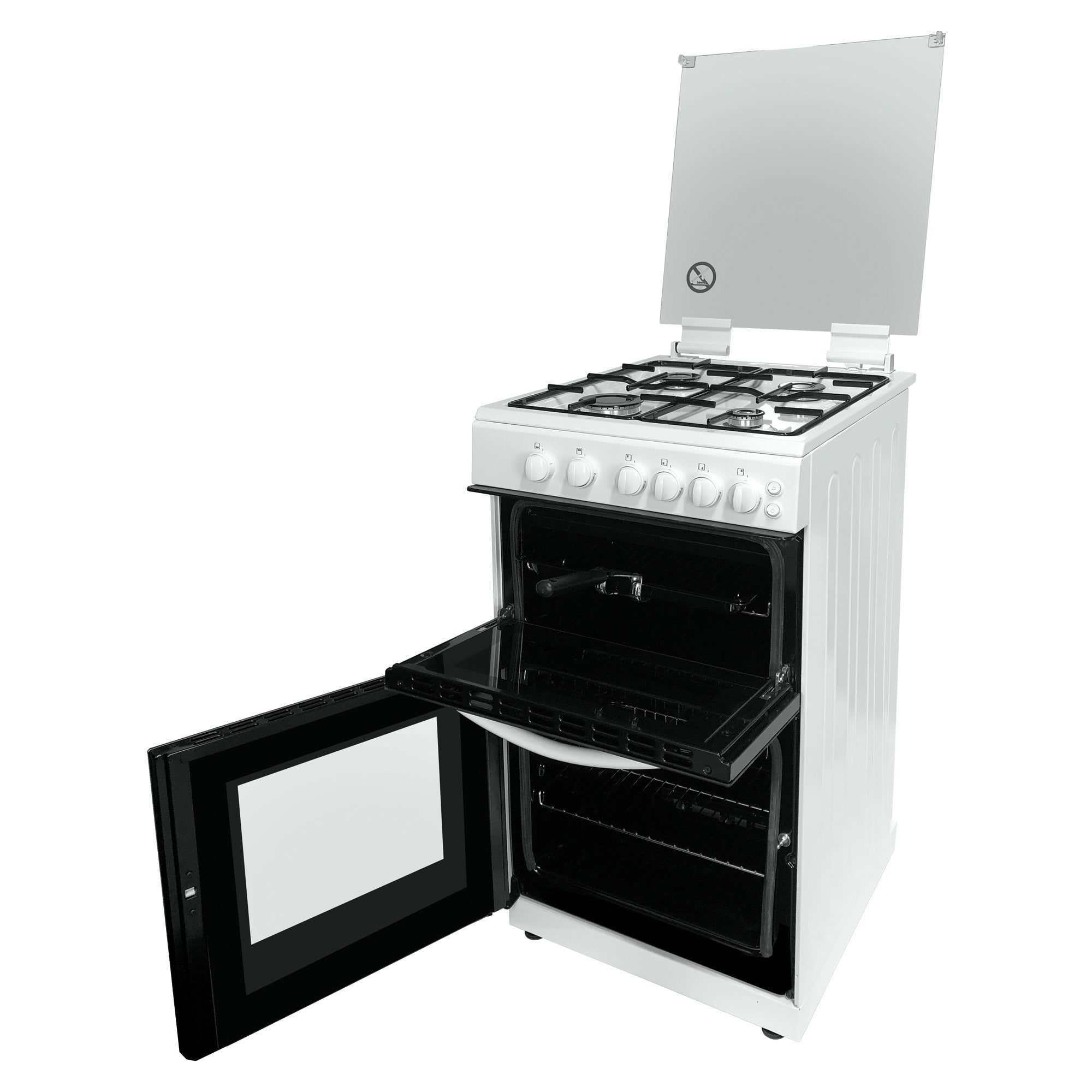 STATESMAN - 50cm Twin Cavity, Lidded, Gas - White - GTL50W - Kitchenary