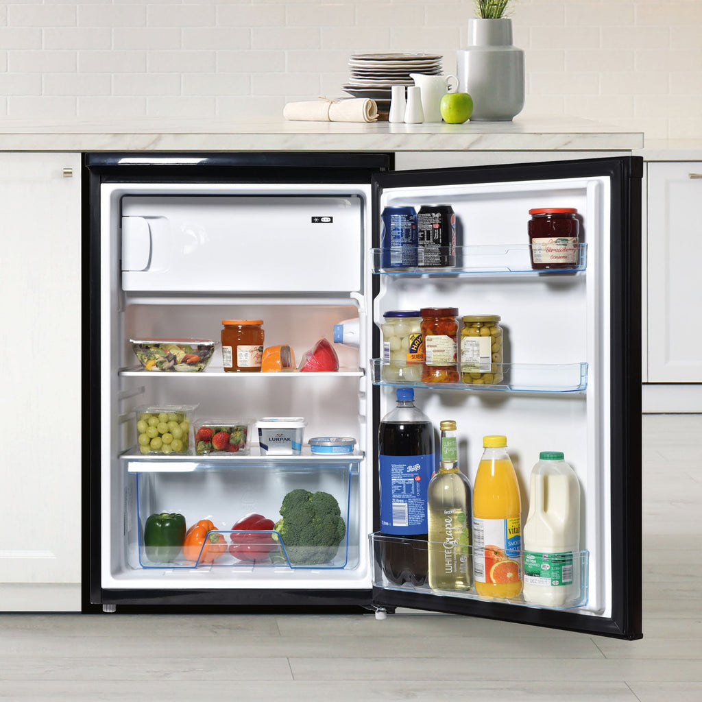 STATESMAN - 55cm Under Counter Fridge with 4* Ice Box - Black - R155B - Kitchenary