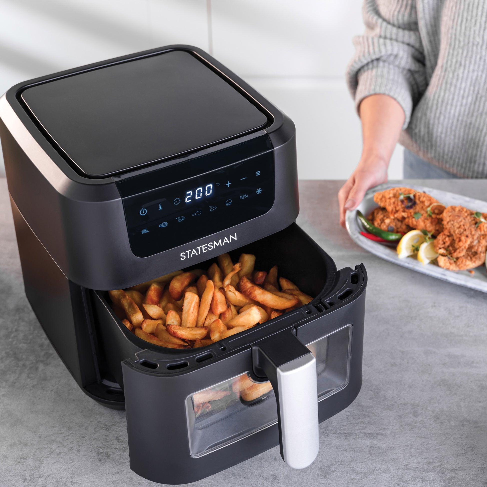 STATESMAN - 5L Digital Air Fryer - Black - SKAF05015BK - Kitchenary