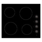 STATESMAN - 60cm 4 Zone Ceramic Hob Dial Control - Black - CHZ460D - Kitchenary